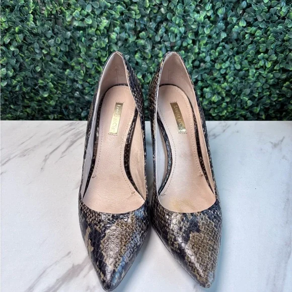 Louise et Cie Black and Brown Snakeskin Heels - Picture 2 of 3